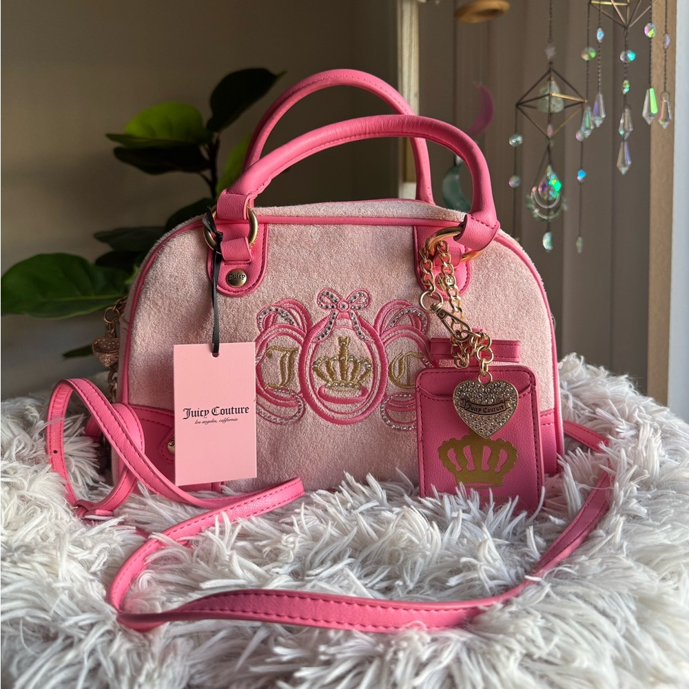 Juicy Couture lovers bowler bag purse satchel in pink diamond
